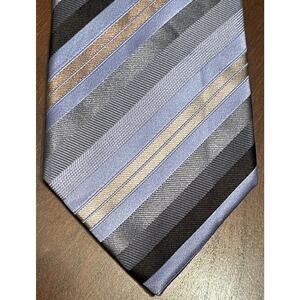 Kenneth Cole Reaction Blue Black 100% Silk Men’s Neck Tie Made In China